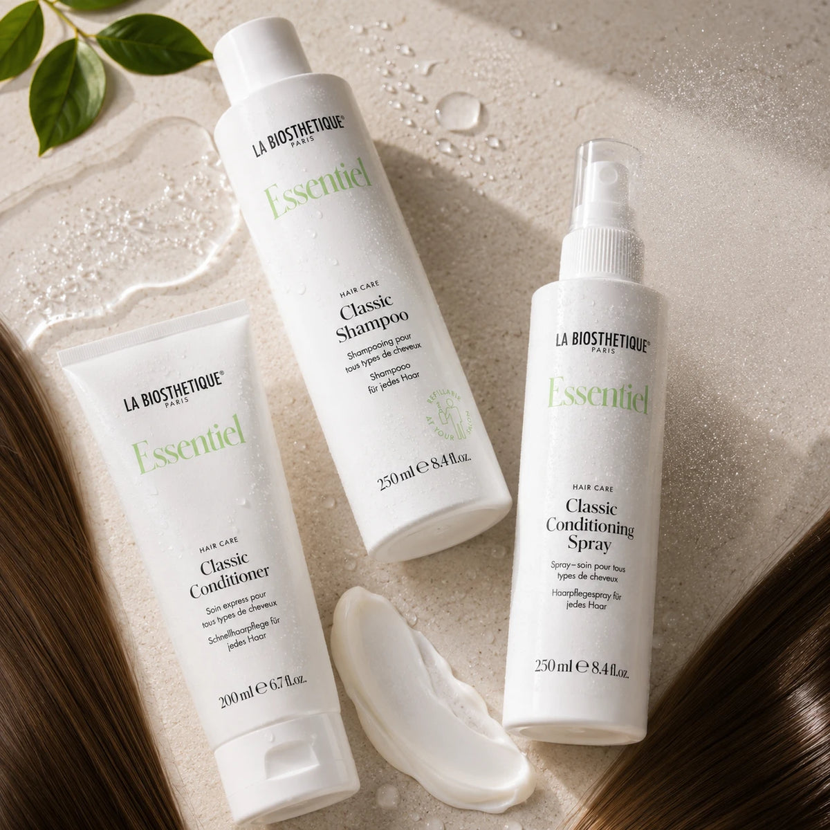 Routine cheveux lisses : douceur, brillance et légèreté