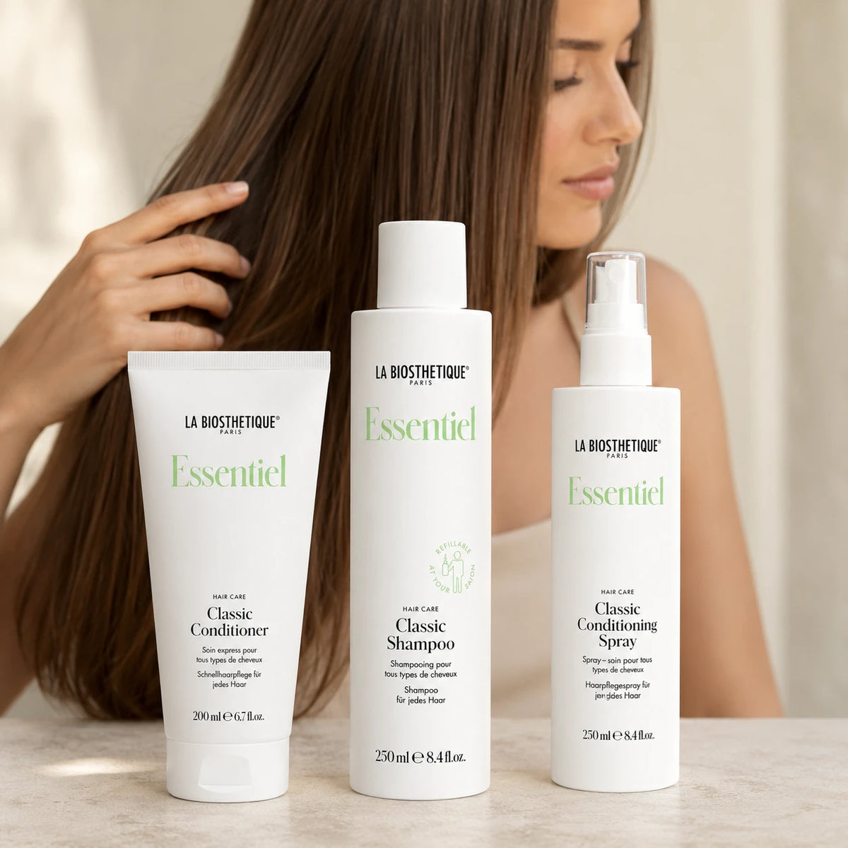 Routine cheveux lisses : douceur, brillance et légèreté
