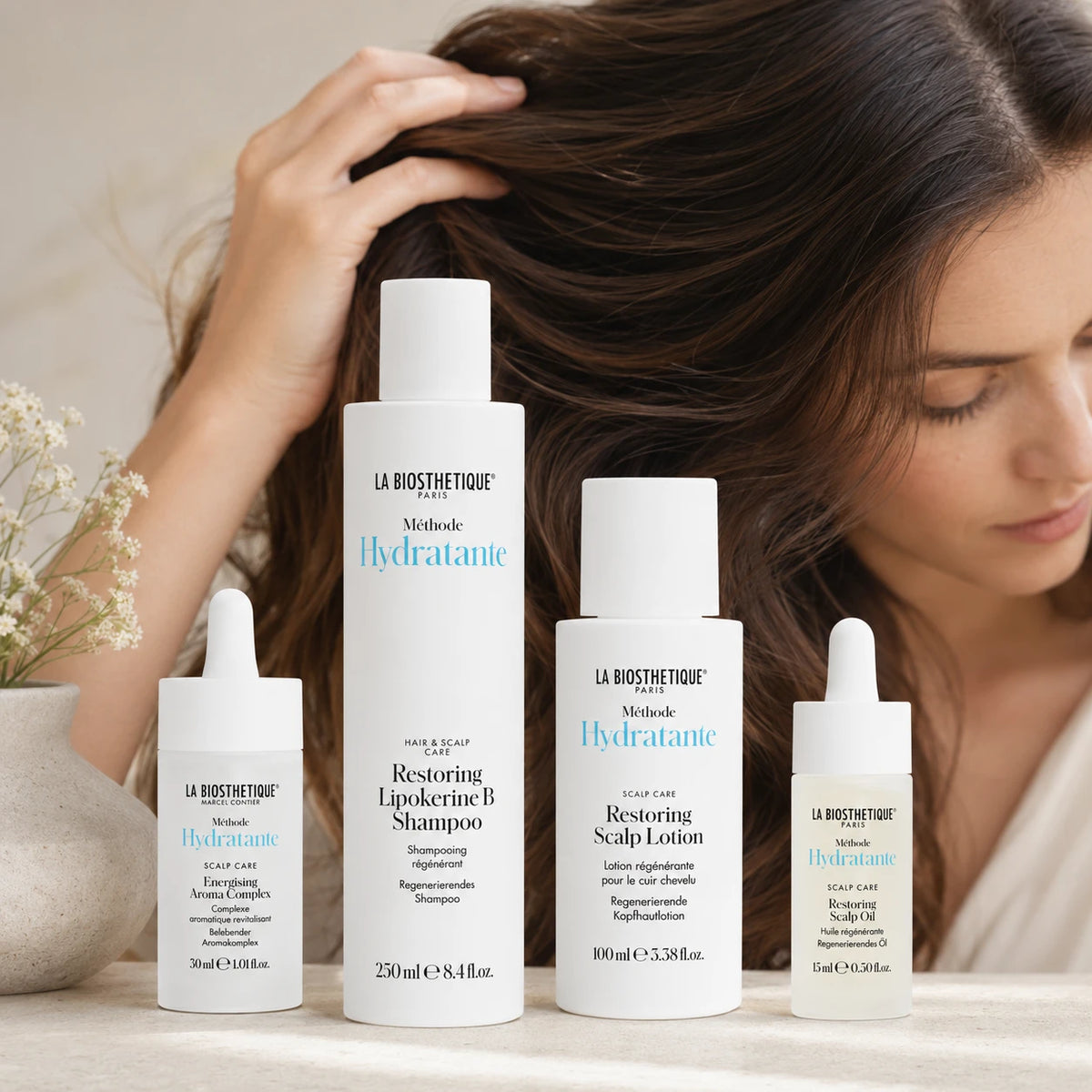 Routine cheveux secs : cuir chevelu apaisé et brillance